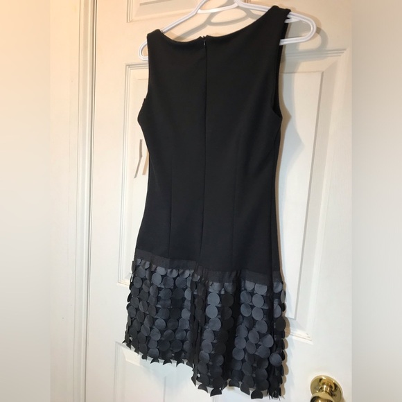 XXS🌹Polka Dots Vegan Leather Mini Black Dress - Picture 4 of 8